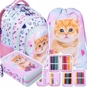    4 rekeszes hátizsák BPL58 My Little Friend PASTEL KITTY Majewski + 2 egyéb termék