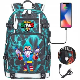    Brawl Stars Sharktooth Colt hátizsák USB töltéssel. Nagy kapacitású