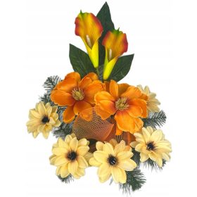  Temetődísz SÍR emlékmű ÖSSZETÉTEL csokor DÍSZ