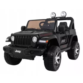    Jeep Wrangler Rubicon akkumulátoros gyerekeknek, fekete + távirányító + MP3 rádió