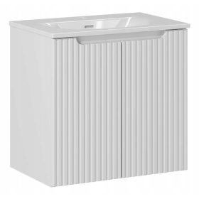    FEHÉR Fürdőszoba szekrény MOSÓDÓVAL 60 cm Függesztett VARÁZOTT ELŐK 2 ajtós