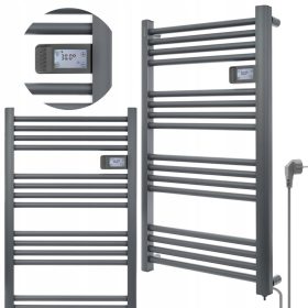    EBERG elektromos fürdőszobai radiátor 500 W 540 x 960 mm antracit