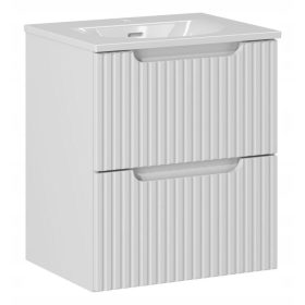    FEHÉR fürdőszobai szekrény MODEDŐVEL 50 cm-es függő, hornyolt fiókfrontok