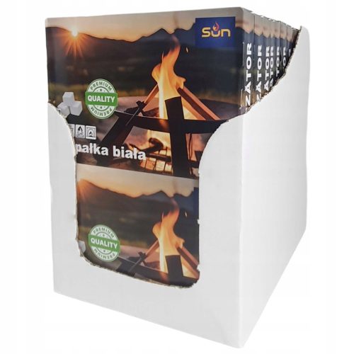  HATÉKONY SUN PREMIUM gyújtás GRILL KANDALLÓ gyújtáshoz WHITE 768 CUBES