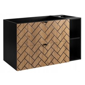    Fürdőszoba szekrény mosogató alatt 100 polc tölgy deszka halszálkás MDF