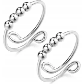    Nyugtalanító gyűrű 2 db gyöngyökkel Fidget Gyűrűk szorongás ellen