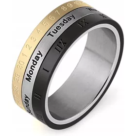    Férfi Titanium Steel Punk Forgatható Spinner Dátum Idő naptár