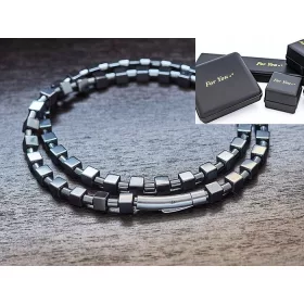    Hematit gyöngyökből készült nyaklánc 6mm + elegáns csat/hossz választható