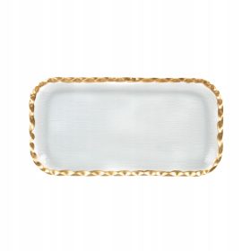  ELSOY négyszögletes tányér arany peremmel, 29x15cm