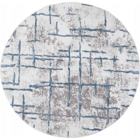    MODERN KEREK SZŐNYEG NAPPALBA, CSÚSZÁSMENTES HÁLÓSZOBÁBA, 120cm, SZÜRKE