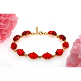    Karkötő vörös BALTI BOROSTYÁN színű, aranyozott ezüsttel