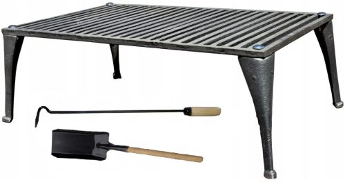  Öntöttvas kandalló rostély 63x36 egy nagy grill sütő lapát pókerhez