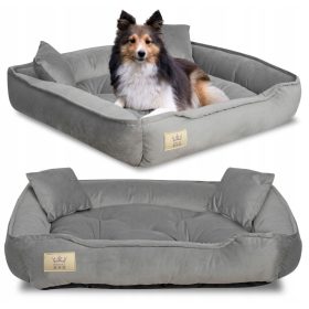    Velúr ágy kutya macskaágy Kanapé Sátor 75x65 cm Szürke