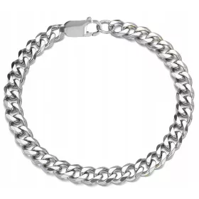    FÉRFI EZÜST PÁNCÉL KARKÖTŐ, 316L SEBÉSZETI ACÉL 8 MM 23 CM