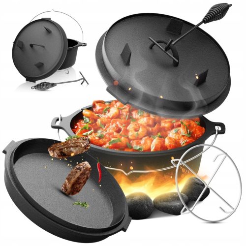  Öntöttvas VADÁSZEDÉNY MAGYAR EDÉNY TÁZHAJTÁZTÜZES GRILLHEZ 13,6L