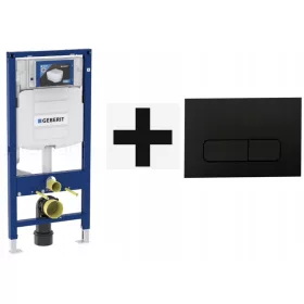    GEBERIT DUOFIX UP320 WC keret + konzolok + moha gomb matt fekete + matt