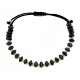  Női 585-ös arany karkötő golyókkal és hematitokkal fekete madzagon ajándékba