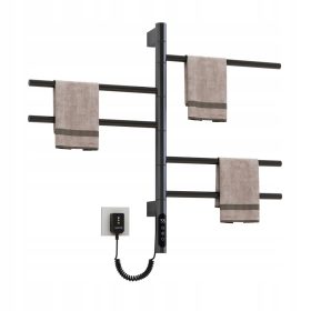    Elektromos fürdőszobai radiátor 180° Forgatható Fekete SIOYIE 675x415 mm