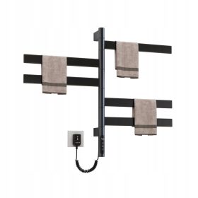    SIOYIE elektromos fürdőszobai radiátor 120 W 450 x 675 mm fekete