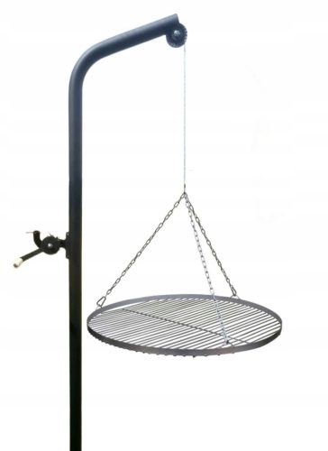  Kerti grill, tábortűz, daru a gémen, rostély 60 rozsdamentes INOX