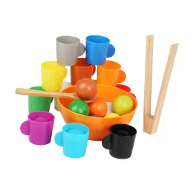    Golyók csészékben Montessori játék Valentin-napi ajándékok Gyerekeknek