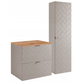    KASHMIR fürdőszobabútor szett WOTAN COUNTERTOP Szekrény 60 cm Hornyolt oszlop