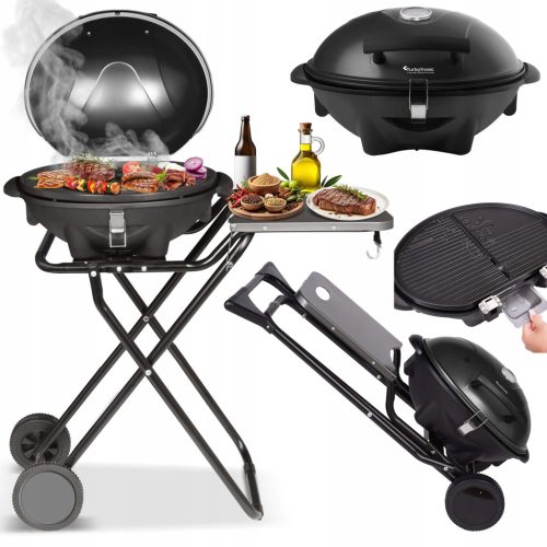  ELEKTROMOS GRILL ÁLLÓ 2IN1 KERTI ERKÉLY ÖSSZEHAJTHATÓ 2400W 190 °C