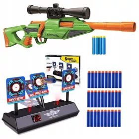    CARNIVORE mesterlövész puska + ELEKTROMOS PAJZS + NERF DARTS