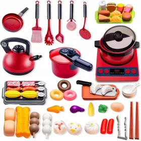    Kávészolgáltatás Teáskészlet gyerekeknek bőröndben vízforraló tálcában 40 db W029