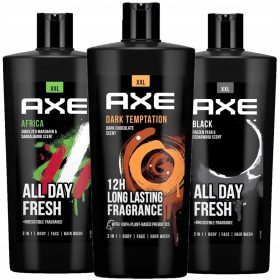    Axe Dark Temptation Black and Africa tusfürdők nagy készlete 3x 700ml