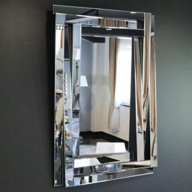    Vessen egy pillantást egy tükrös fali téglalap fémkeretre 1000 x 800 mm