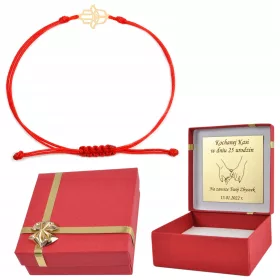  Arany karkötő zsinóron, Fatima pr. keze. 585