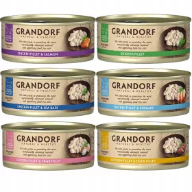    GRANDORF egészséges nedves táp macskáknak, ízkeverék csirke 6 x 70g, gabonamentes