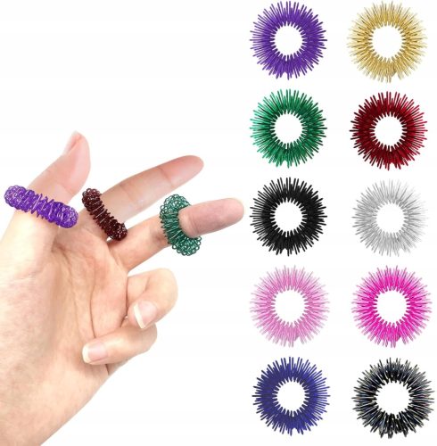  10db akupresszúrás gyűrű, fidget játék, trichotillománia,