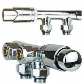    DUOPLEX ALSÓ TERMOSZTATIKUS KÉSZLET 50 FORRÁLHATÓ RADIATOR KÉSZLET KRÓMOS