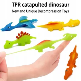    25db dinoszaurusz ujjas játék csúzlival, hasznos katapultjáték