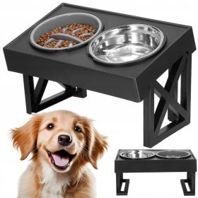    Két műanyag étellassító tál készlet Springos fekete, szürke árnyalatok, ezüst 1,2 l