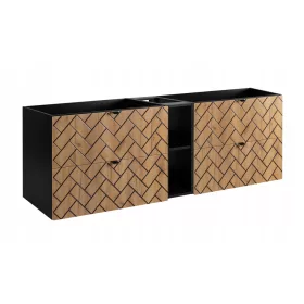    Fürdőszoba szekrény mosogató alatt 180 polc tölgy deszka halszálkás MDF