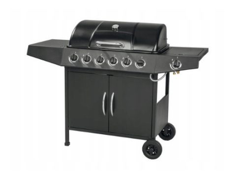 GRILL MEISTER Nagy gázgrill 6+1 7 égős 17,3kW + tömlő szűkítővel