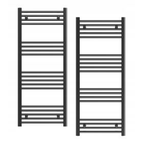    FEKETE FÜRDŐSZOBAI RADIATOR 50x120 cm RADIATOR BESZERELÉS 180° BRENO