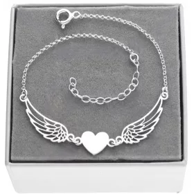    Ezüst karkötő angyalszárnyak SZÍV szárnyak GRAVING EZÜST 925