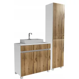    mosdó alatti láda 80cm oszlop 40 = 120cm fürdőszobabútor wotan tölgy