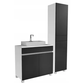    mosdó alatti láda 80cm oszlop 40 = 120cm fürdőszobabútor matt fekete