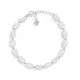  Ezüst karkötő fehér kövekkel, szintetikus opál, 925 ezüst