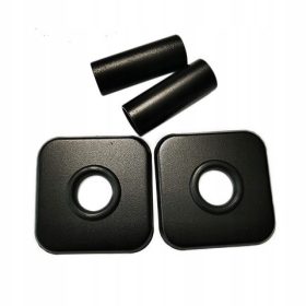    matt fekete maszkoló készlet szelepekhez - négyzet alakú rozetták és ujjak