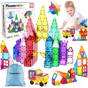    Mágneses építőkockák 61 db Picasso csempe, nagy oktatási