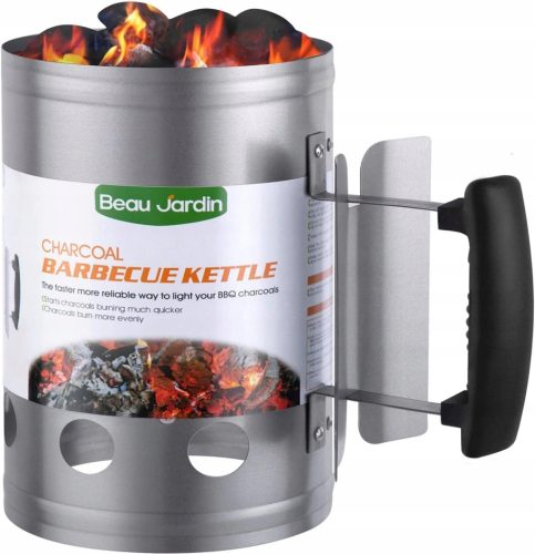  Kémény grill gyújtáshoz, tábortűz, faszén, brikett, BBQ kellékek, ROZSDAMENTES