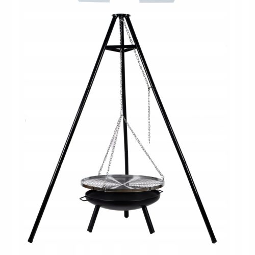  LENGŐ SZÉN GRILL átm. 60 cm KRÓM RÁCS KANDALLÓ XXL
