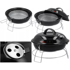    HORDOZHATÓ TURISZT SZÉN GRILL FEDŐVEL KEREK Rács 36cm LUND