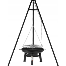    FÜGGŐ GRILLÁLLVÁNY KERTI TÁBORTÜZES KANDALLÓRÁCS 61cm LUND